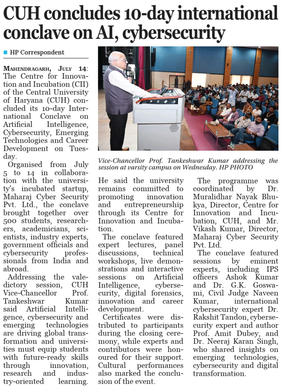 Hindustan Times report on CUH conclave